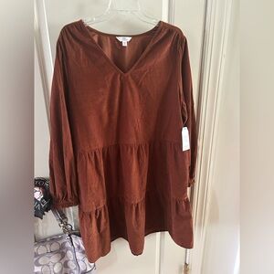 TIME AND TRUE Corduroy Longsleeve Dress XXL (20) NWT